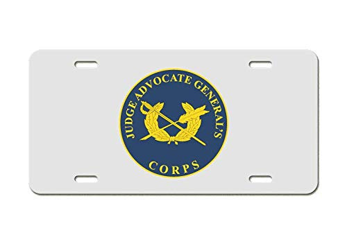 US Army Division - Judge Advocate General Plaque - White Aluminum License Plate