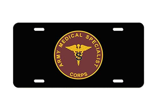 US Army Division - Medical Specialist Corps Plaque - Black Aluminum License Plate
