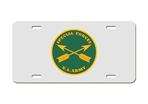US Army Division - Special Forces Branch Plaque - White Aluminum License Plate
