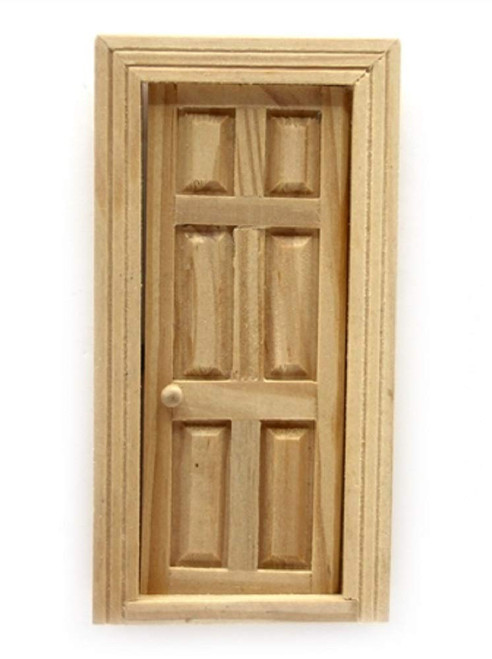 Melody Jane Dolls Houses Dollhouse Bare Wood 6 Panel Internal Door 1:24 Half Inch Scale DIY Builders