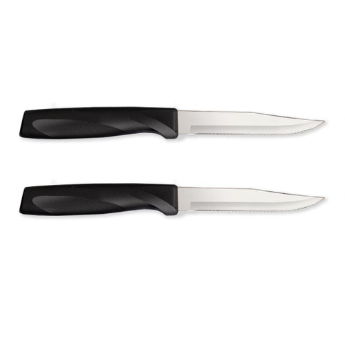 RADA Anthem Series Heavy Duty Paring Knife Stainless Steel Blade with Ergonomic Black Resin Handle, 7-3/8 Inches, Pack of 2