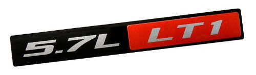 ERPART Red Black 5.7L LT1 Real Aluminum Engine Hood Emblem Badge Nameplate Compatible with Chevy Corvette C4 Buick Camaro Pontiac Trans AM Caprice SS Impala Cadillac Pontiac Firebird Z28