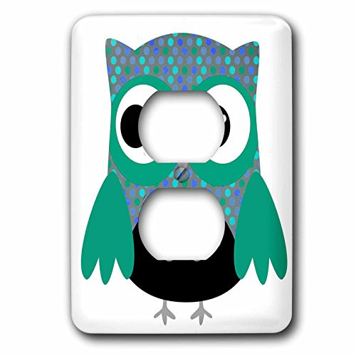 3dRose LLC lsp_61035_6 Cute Blue and Green Polka Dots Owl 2 Plug Outlet Cover 3dRose LLC lsp_61035_6 Cute Blue and Green Polka Dots Owl 2 Plug Outlet Cover