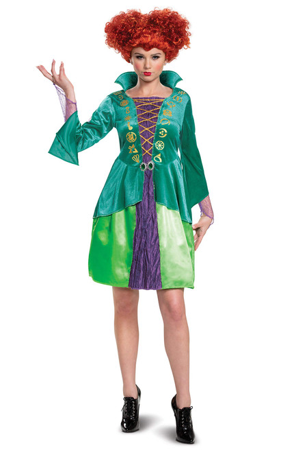 Disguise Women's Disney Hocus Pocus Winifred Classic Adult Costume, Green, Medium (8-10)