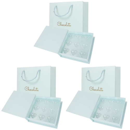 BESTOYARD Bride Gift 3pcs Heart Shaped Chocolate chocolate gift basket truffle gift box heart shaped chocolate wrapping box Wrapping Box, Valentine Mini Gift Bags