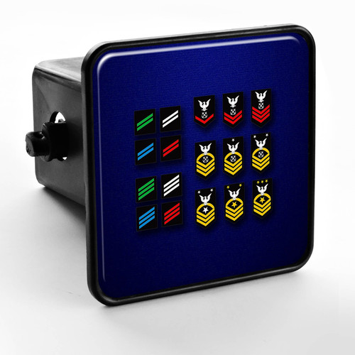 ExpressItBest Trailer Hitch Cover - US Navy, Enlisted Rank Insignia