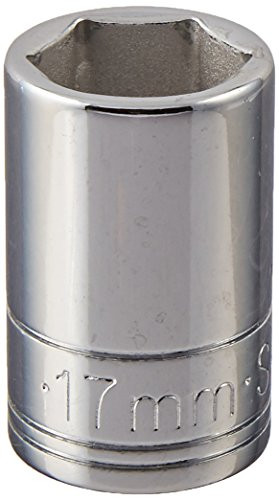 SK Hand Tool 48217 6 Point 1/2-Inch Drive Standard Socket, 17mm, Chrome