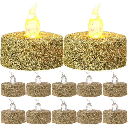 Uonlytech 24 Pcs Electronic Candle Light LED Candle Lights Pillar Candles Decoration LED Decorative Lights LED Tea Lights Taper Candle Holder LED Candlesticks Tea Light Candle Lights Plastic