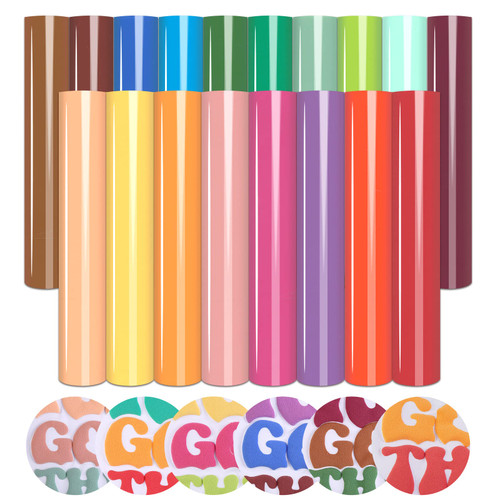 Tintnut Puff Vinyl Heat Transfer - 18 Sheets 12 x 10inches 3D Puff HTV Heat Transfer Vinyl Foaming Puff HTV Colorful Puffy HTV Iron on Vinyl for T-Shirts DIY Compatible with Cricut or Silhoutte Cameo Tintnut Puff Vinyl Heat Transfer - 18 Sheets 12 x 10inches 3D Puff HTV Heat Transfer Vinyl Foaming Puff HTV Colorful Puffy HTV Iron on Vinyl for T-Shirts DIY Compatible with Cricut or Silhoutte Cameo