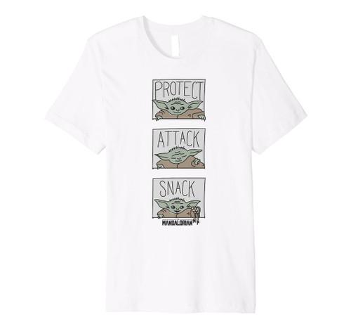 Star Wars The Mandalorian The Child Protect Attack Snack Premium T-Shirt
