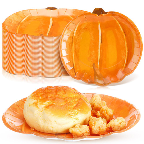 Sliner 100 Pcs Pumpkin Paper Plates Fall Thanksgiving Disposable Dinner Plates 7 Inch Harvest Orange Plates for Autumn Halloween Holiday Catering Events Dinner Dessert Party Supplies Sliner 100 Pcs Pumpkin Paper Plates Fall Thanksgiving Disposable Dinner Plates 7 Inch Harvest Orange Plates for Autumn Halloween Holiday Catering Events Dinner Dessert Party Supplies