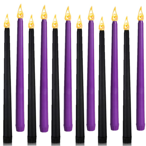 KissYou Taper Candles Battery Operated 12 Piece Kwanzaa LED Flameless Candles 3D Taper Candle Set Battery Operated Flameless Candles for New Years Party Supplies Home Decorations