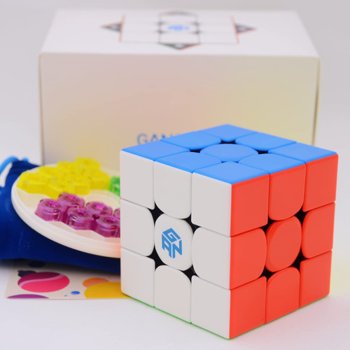Bukefuno GAN 356 M Standard Version 3x3 Magnetic Speed Magic Cube stickerless GAN356 M with Extra GES 3x3x3 Speed Puzzle Cube GAN 356M Magic (Standard ver. 2020)
