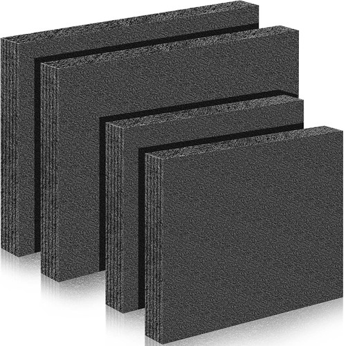 4 Pcs Customizable Polyethylene Foam Packing Foam Insert Sheets 16 x 12 x 1.5 Inches, 12 x 10 x 1.5 Inches Thick Foam Padding for Cases Tool Foam Black Foam Sheet for Packaging and Crafts