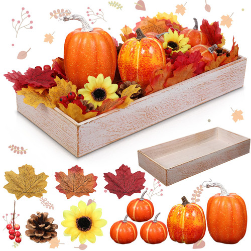 Geetery 24 Pcs Thanksgiving Fall Decorations for Table Include Fake Pumpkin Centerpiece for Table Artificial Maple Leaves Fake Sunflowers Pinecones and Acorns for Home Table Wedding Geetery 24 Pcs Thanksgiving Fall Decorations for Table Include Fake Pumpkin Centerpiece for Table Artificial Maple Leaves Fake Sunflowers Pinecones and Acorns for Home Table Wedding