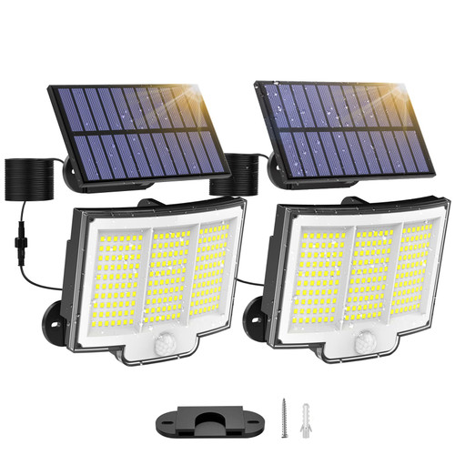 Mokot Solar Lights for Outside, 210 LED 3000LM Solar Motion Sensor Outdoor Lights, IP65 Waterproof Separate Panel Solar Powered Flood Security Lights for Garden Patio Yard House- 2Pack Mokot Solar Lights for Outside, 210 LED 3000LM Solar Motion Sensor Outdoor Lights, IP65 Waterproof Separate Panel Solar Powered Flood Security Lights for Garden Patio Yard House- 2Pack
