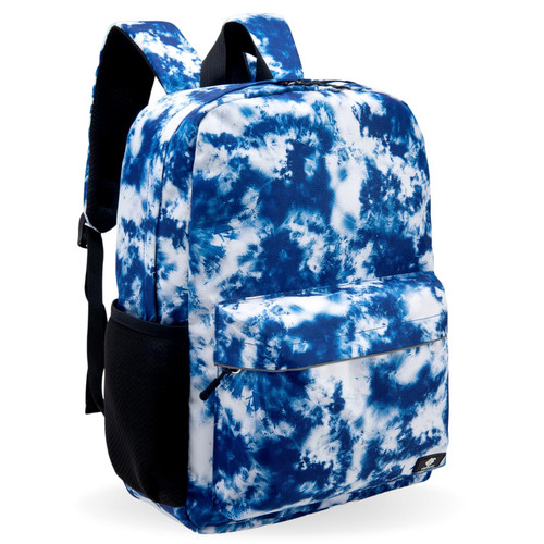 Fenrici Tie Dye Backpack for Boys, Kid's Backpack for Boys, Girls, School Bookbag with Padded Laptop Compartment, Blue, Tie Dye, 17 Inch