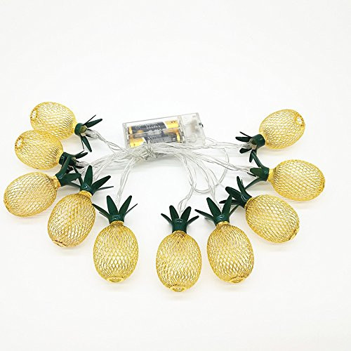 gogowendy Pineapple String Lights, 10ft 10 LED Fairy String Lights Battery Operated for Christmas Home Wedding Party Bedroom Birthday Decoration (100)