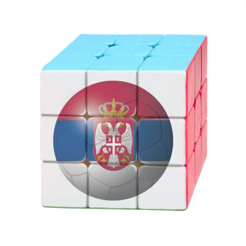 Serbia National Flag Soccer Football Magic Cube Puzzle 3x3 Toy Game Play
