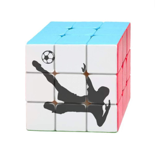 Soccer Football Silhouette Sports Magic Cube Puzzle 3x3 Toy Game Play