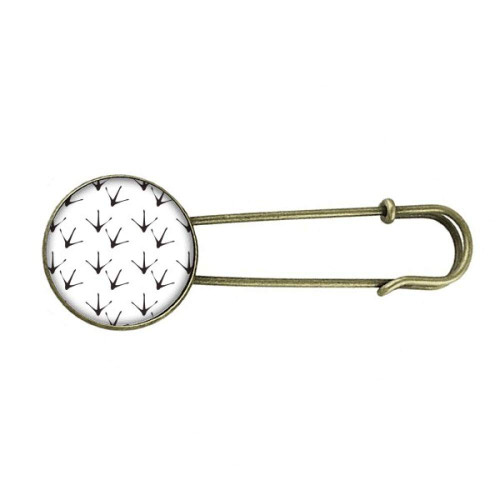 Chicken Claw Footprint Outline Protect Animal Retro Metal Brooch Pin Clip Jewelry