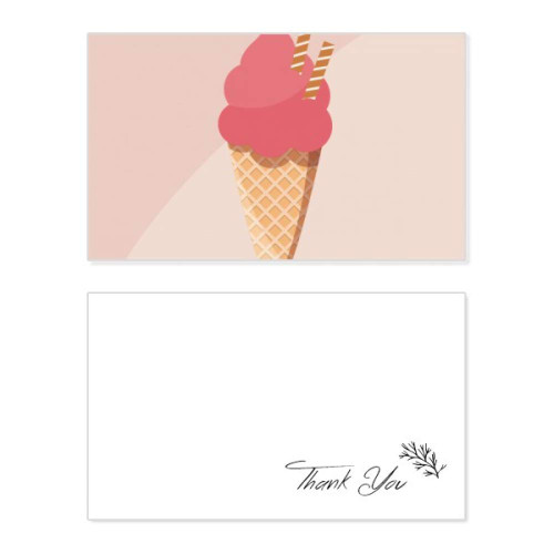 Biscuits Egg Cone Red Ice Cream Thank You Card Birthday Paper Greeting Wedding Appreciation Biscuits Egg Cone Red Ice Cream Thank You Card Birthday Paper Greeting Wedding Appreciation