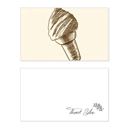 Brown Hand Sketching Cones Ice Cream Thank You Card Birthday Paper Greeting Wedding Appreciation Brown Hand Sketching Cones Ice Cream Thank You Card Birthday Paper Greeting Wedding Appreciation