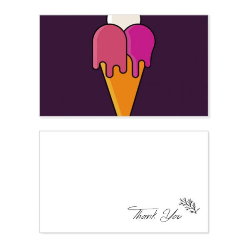 White Red Melt Sweet Ice Cream Cone Pattern Thank You Card Birthday Paper Greeting Wedding Appreciation White Red Melt Sweet Ice Cream Cone Pattern Thank You Card Birthday Paper Greeting Wedding Appreciation