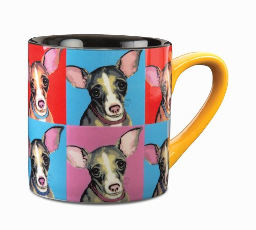Paw Palettes Chihuahua Woofhol Ceramic Mug, 16-Ounce