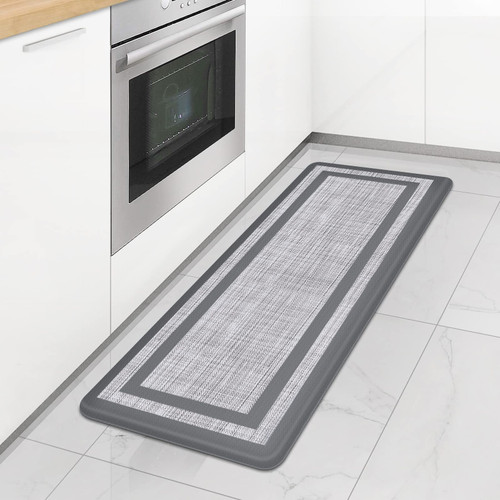 Mattitude Kitchen Mat and Rugs Cushioned Kitchen mats,17.3"x 39",Non-Skid Waterproof Kitchen Rugs and Mats Ergonomic Comfort Standing Mat for Kitchen, Floor Home, Sink, Laundry, Grey