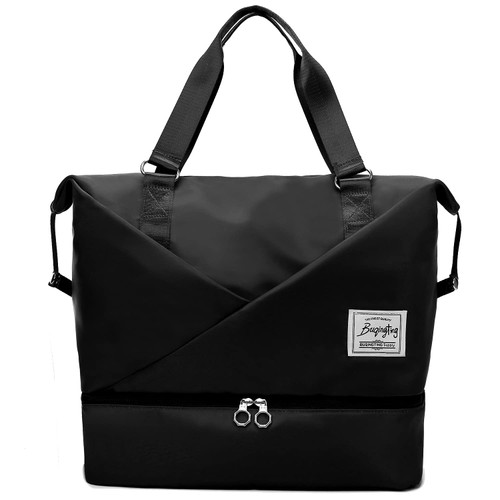 FIORETTO Womens Travel Bag Duffle Bag with Laptop Compartment, Water Resistant Gym Bag Weekend Bag Overnight Hospital Bag Holdall with Separated Shoes Compartment & Wet Pocket Black FIORETTO Womens Travel Bag Duffle Bag with Laptop Compartment, Water Resistant Gym Bag Weekend Bag Overnight Hospital Bag Holdall with Separated Shoes Compartment & Wet Pocket Black