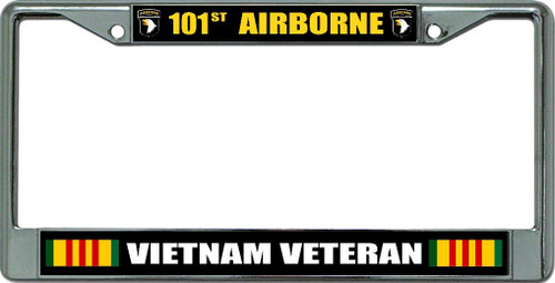 Vietnam Veteran 101st Airborne Chrome License Plate Frame Vietnam Veteran 101st Airborne Chrome License Plate Frame