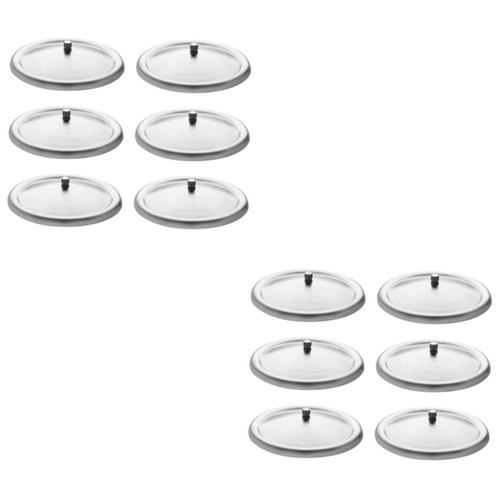 BESTOYARD 12 Pcs stainless steel lid metal cups lids mug cap cover metal coffee cup coffee mug seal covers coffee cup cover stainless steel coffee mug Cup Covers Japanese-style juice glass
