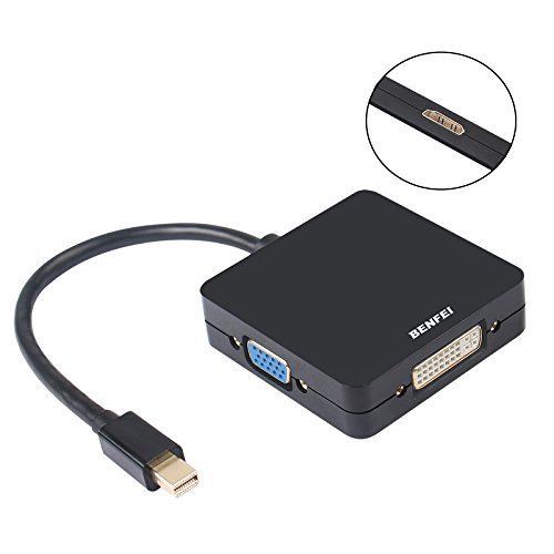 Mini DisplayPort to HDMI DVI VGA 4K Adapter, Benfei 3-in-1 Mini Dp to HDMI/DVI/VGA Male to Female Convert Gold-Plated Cord Compatible for MacBook Air, Mac Mini, Microsoft Surface Pro 3/4 Mini DisplayPort to HDMI DVI VGA 4K Adapter, Benfei 3-in-1 Mini Dp to HDMI/DVI/VGA Male to Female Convert Gold-Plated Cord Compatible for MacBook Air, Mac Mini, Microsoft Surface Pro 3/4