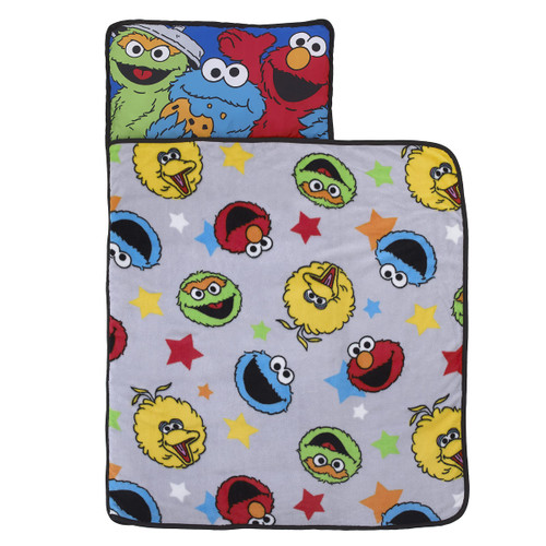 Sesame Street Adventures Blue, Yellow and Red Elmo, Big Bird, Oscar The Grouch and Cookie Monster Toddler Nap Mat Sesame Street Adventures Blue, Yellow and Red Elmo, Big Bird, Oscar The Grouch and Cookie Monster Toddler Nap Mat
