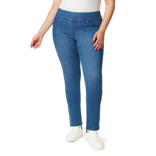 Gloria Vanderbilt Women's Amanda Pull On High Rise Jean, Deep Bluee