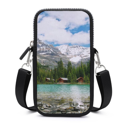 Canada Ohara Lake Yoho National Park With Mountains Nature Scenery Art Photo Crossbody Cell Phone Purse Shoulder Bag Handbag Card Holder Wallet For Women Girls Men