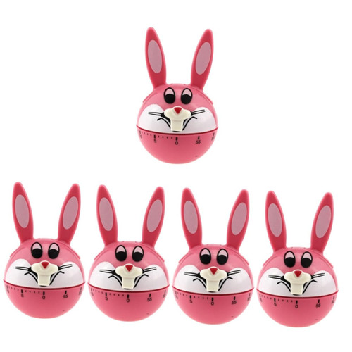 BESTOYARD 5pcs Kitchen Timer Countdown Timer Wind up Timer Cooking Timer Kitchen Reminder Bunny Timer Countdown time Reminder Classroom Timer Oven Timer timers Tool Rabbit Plastic to Rotate