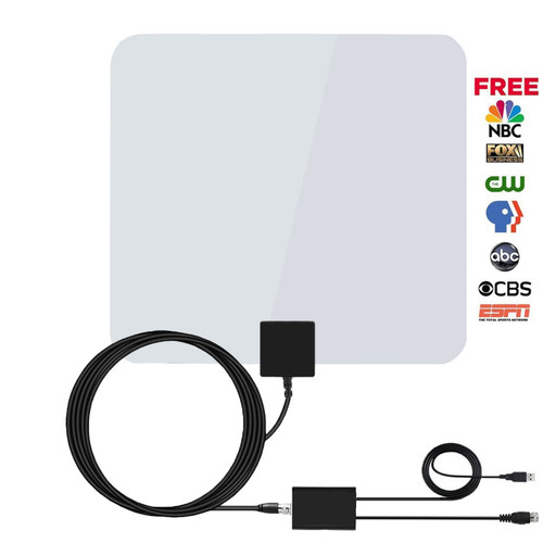 TV Antenna Amplified 60Miles Indoor - Vintv Upgrade HDTV Antenna Digital Indoor Antenna with Detachable Signal Booster VHF UHF High Gain Channels Reception For 4K 1080P Free TV with 12ft Coax Cable