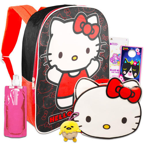 Hello Kitty Backpack and Lunch Box Set - Bundle with Hello Kitty Backpack, Lunch Bag, Water Bottle, Stickers, More | Hello Kitty Backpack for School