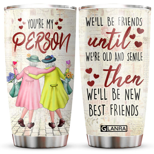 NEONOZA Birthday Gifts for Best Friend, Best Friend Tumbler 20 Oz Stainless Steel with Lid, You're My Person Travel Coffee Mug, Gifts for Girlfriend Bestie Best Old Friend NEONOZA Birthday Gifts for Best Friend, Best Friend Tumbler 20 Oz Stainless Steel with Lid, You're My Person Travel Coffee Mug, Gifts for Girlfriend Bestie Best Old Friend