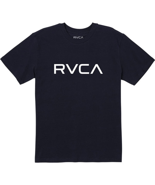 RVCA Mens Heavy Weight Short Sleeve Tee - Big RVCA Dayshift (Navy Marine, Medium)