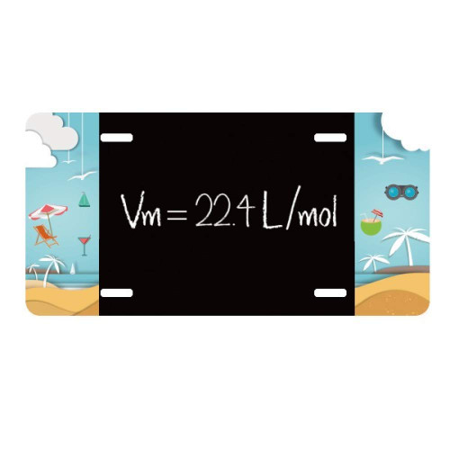 cold master DIY lab Chemistry Kowledge Molar Volume of Gas License Plate Car Decoration Beach Sea Holiday