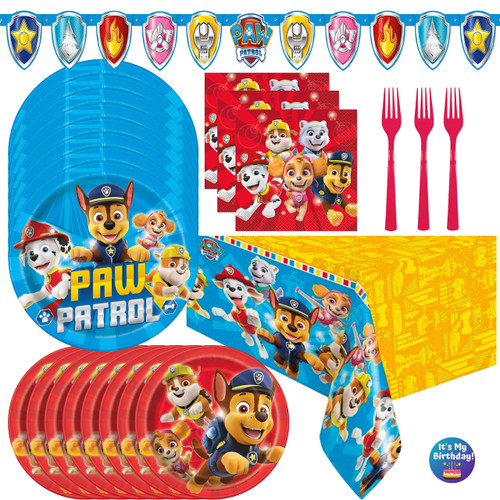 Paw Patrol Birthday Decorations - Serves 16 Guests - Paw Patrol Party Supplies Includes Plates, Napkins, Forks Table Cover, Banner & Sticker Paw Patrol Birthday Decorations - Serves 16 Guests - Paw Patrol Party Supplies Includes Plates, Napkins, Forks Table Cover, Banner & Sticker