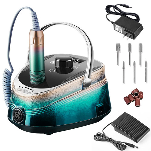 Professional Rechargeable Electric Nail Drill Machine for Acrylic Nails, Gel Nails Polish, 35000RPM Electric Nail Art File Drill Efile Nail Drill Manicure Pedicure Kit, Nail Salon Supplies