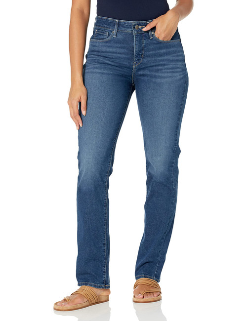 Signature by Levi Strauss & Co. Gold Label Women's Curvy Totally Shaping Straight Jeans (Available in Plus Size), (New) Jackson Square, 8 Short