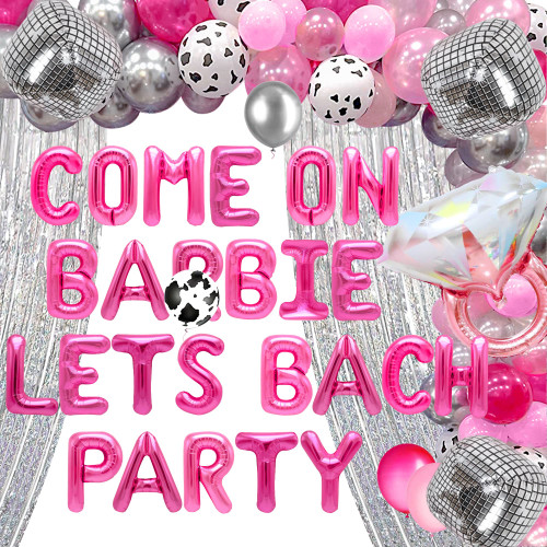 JeVenis Come on Lets Bach Party Balloons Lets Go Girls Bachelorette Decoration Lets Go Party Decoration Cowgirl Bachelorette Decoration