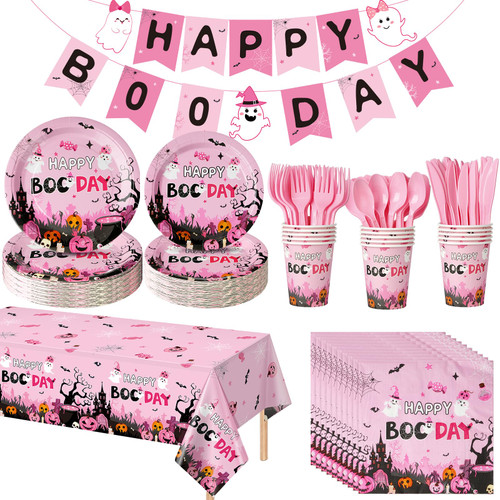 Halloween Happy Boo Day Baby Shower Party Decorations,Pink Ghost Pumpkin Disposable Tableware Paper Plates Napkins Cups Tablecloth Banner for Girl Halloween Birthday Baby Shower Party Supplies,Serve25 Halloween Happy Boo Day Baby Shower Party Decorations,Pink Ghost Pumpkin Disposable Tableware Paper Plates Napkins Cups Tablecloth Banner for Girl Halloween Birthday Baby Shower Party Supplies,Serve25