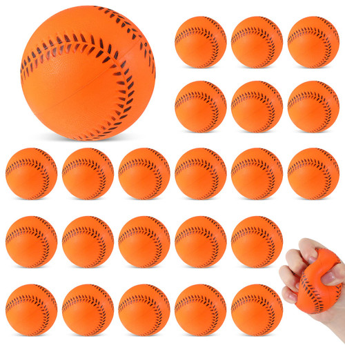 Outus 24 Pack Practice Soft Baseballs Kids Foam Training Baseballs 2.75 Inch Sports Colored Baseballs for Indoor Outdoor Teenager Youth Players Safely Practice Hitting (Orange)