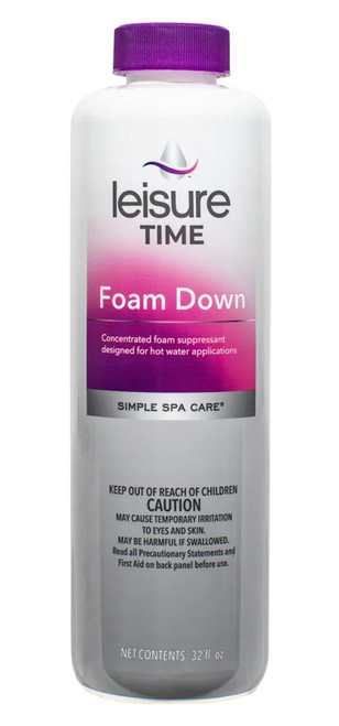 Leisure Time 30241A Foam Down Spa Care 32oz - 1QT - Luxurious Cleaning for Spas and Hot Tubs: Enhance Enjoyment and Hygiene with My Garden Pool Test Strips